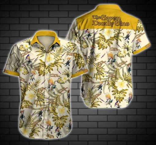 Tlmus The Saven Deadly Sins Hawaiian Graphic Print Short Sleeve Hawaiian Casual Shirt N98