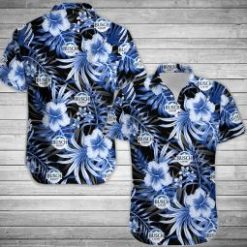 Tlmus-busch Light Bud Light Black Blue Hawaiian Aloha Shirts HA33