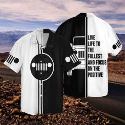 To car Love To Life To The Fullest And Focus On The Positive For Men And Women Graphic Print Short Sleeve Hawaiian Casual Shirt Y97