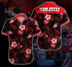 Tom Petty And The Heartbreakers Hawaiian Graphic Print Short Sleeve Hawaiian Casual Shirt N98