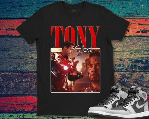 Tony Stark Poster Marvel Graphic Portrait Unisex Gift T-Shirt