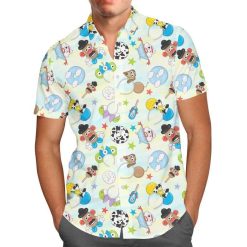 Toy Story  Disney For men And Women Graphic Print Short Sleeve Hawaiian Casual Shirt Y97