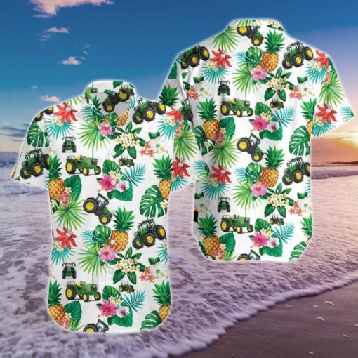 Tractor Lovers Graphic Print Short Sleeve Hawaiian Casual Shirt N98