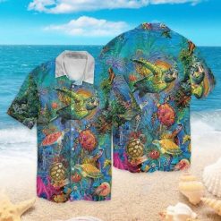 Turtle Ocean 2 For Men And Women Graphic Print Short Sleeve Hawaiian Casual Shirt Y97