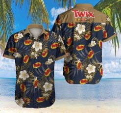 Twix Hawaii Graphic Print Short Sleeve Hawaiian Casual Shirt N98