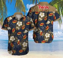 Twix Hawaiian Graphic Print Short Sleeve Hawaiian Casual Shirt N98