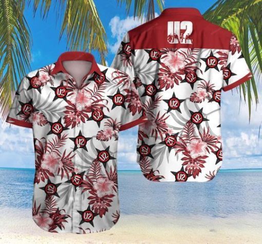 U2 Graphic Print Short Sleeve Hawaiian Casual Shirt N98