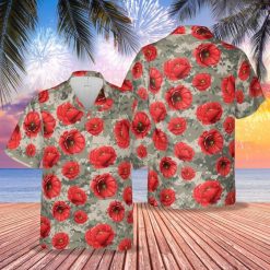 Usa Army Poppy Flower Hawaii Shirt HA33