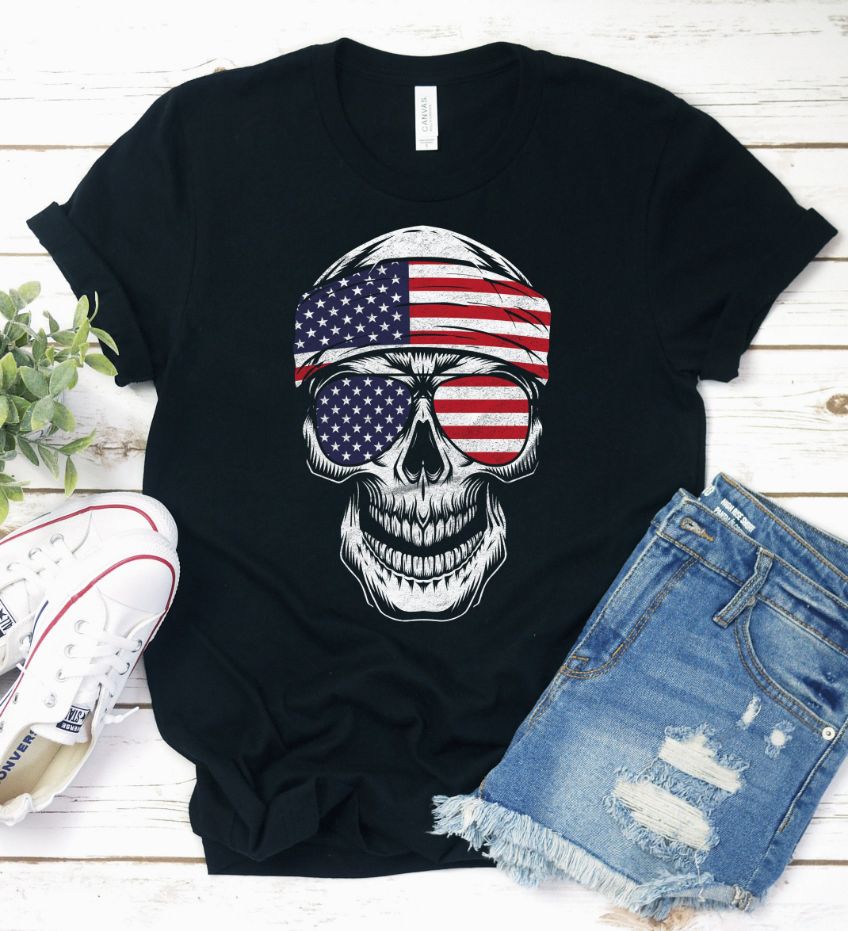 USA Skull Flag Shirt – Teepital – Everyday New Aesthetic Designs