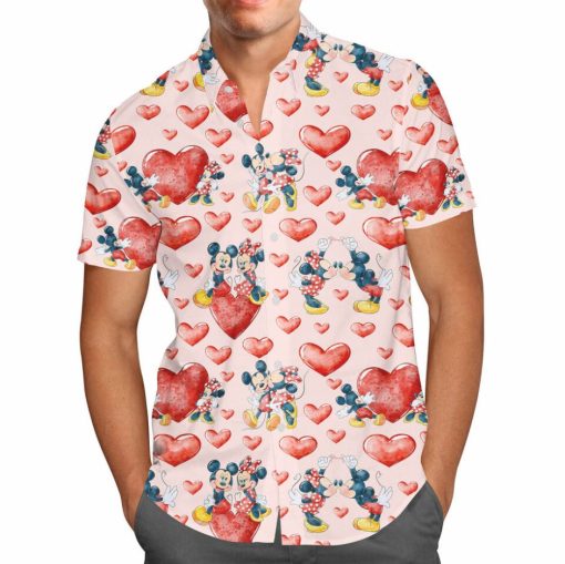 Valentine Mickey & Minnie Hawaii Shirt