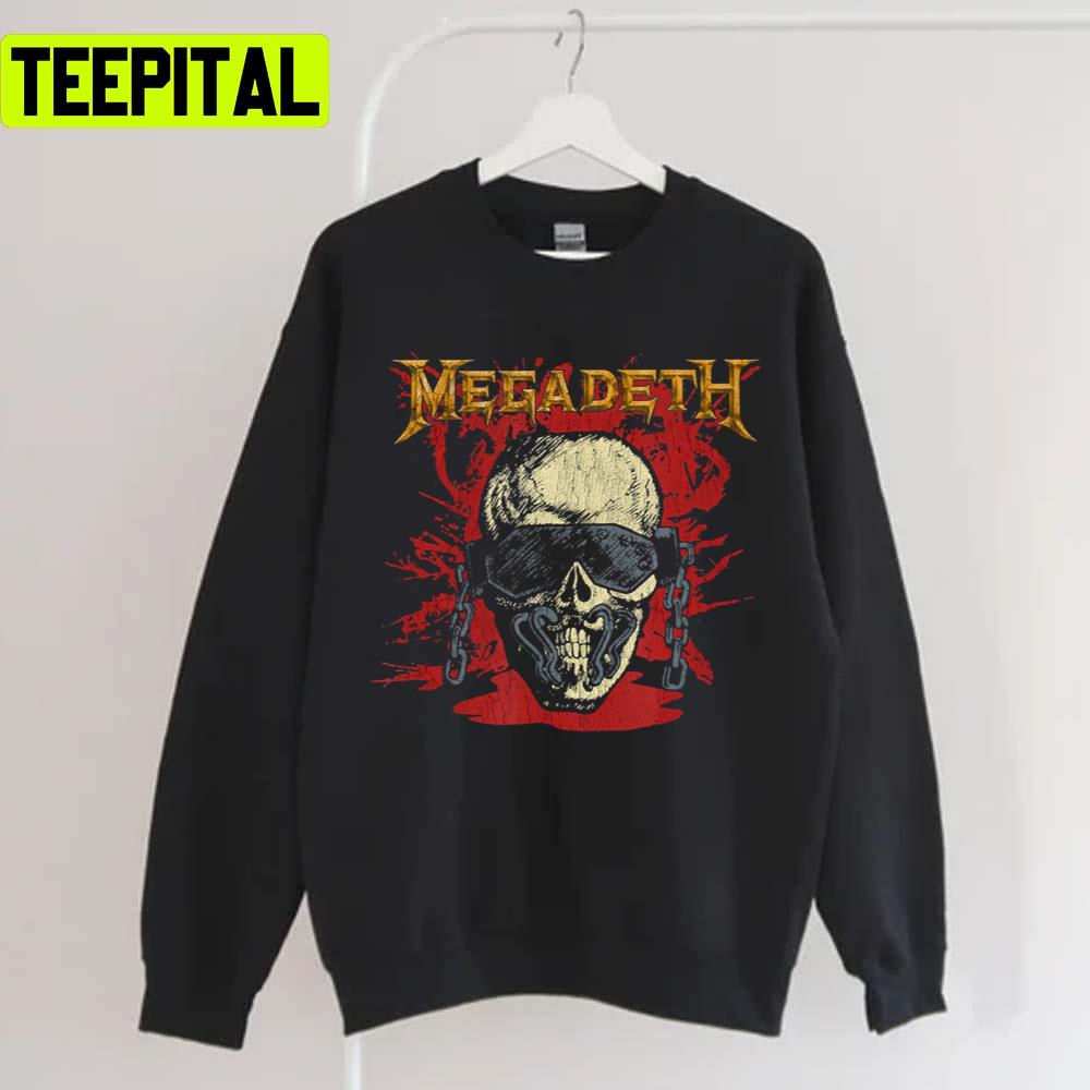 Vintage Skull Sketch Red Megadeth Music Band Unisex T-Shirt