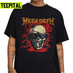 Vintage Skull Sketch Red Megadeth Music Band Unisex T-Shirt