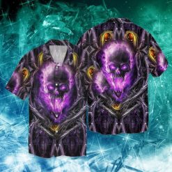 Violet Ghost For Men And Women Graphic Print Short Sleeve Hawaiian Casual Shirt Y97