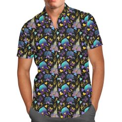 Walt Disney World Turns For men And Women Graphic Print Short Sleeve Hawaiian Casual Shirt Y97
