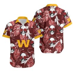 Washington Football Team Coconut Leaves And Skulls Hawaii Shirt and Shorts Summer Collection H97