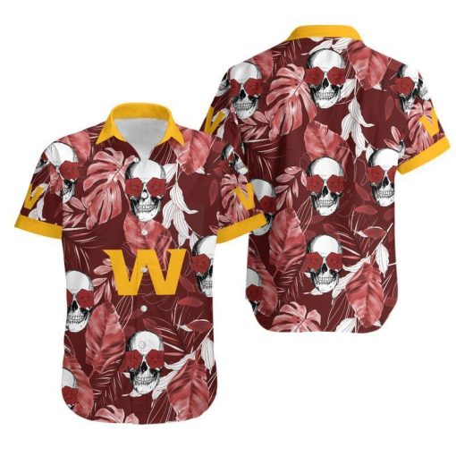 Washington Football Team Coconut Leaves And Skulls Hawaii Shirt and Shorts Summer Collection H97