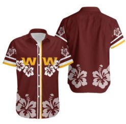 Washington Football Team Hibiscus Flower Hawaii Shirt and Shorts Summer Collection 2 H97