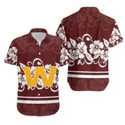 Washington Football Team Hibiscus Flowers Hawaii Shirt and Shorts Summer Collection H97