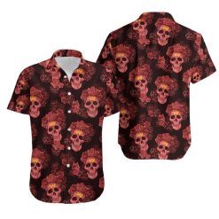 Washington Football Team Mystery Skull And Flower Hawaii Shirt and Shorts Summer Collection H97