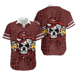 Washington Football Team Snake And Skull Hawaii Shirt and Shorts Summer Collection H97