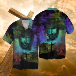 Water Color Jesus For Men And Women Graphic Print Short Sleeve Hawaiian Casual Shirt Y97
