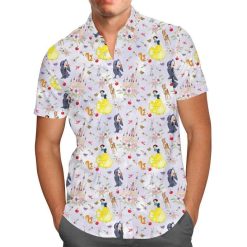 Watercolor Princess Snow White Disney For men And Women Graphic Print Short Sleeve Hawaiian Casual Shirt Y97
