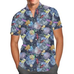 Watercolor Star Wars Battle For men And Women Graphic Print Short Sleeve Hawaiian Casual Shirt Y97