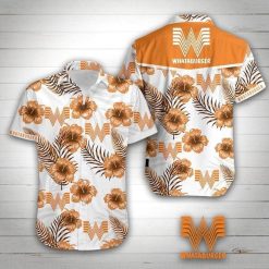 Whataburger Hawaiian Graphic Print Short Sleeve Hawaiian Casual Shirt N98