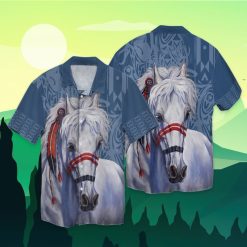 White Horse For Men And Women Graphic Print Short Sleeve Hawaiian Casual Shirt Y97