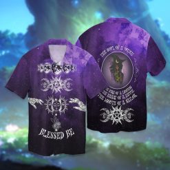 Witch Soul Blessed Be The Soul Of A Witch The Fire Of A Lioness Graphic Print Short Sleeve Hawaiian Casual Shirt Y97