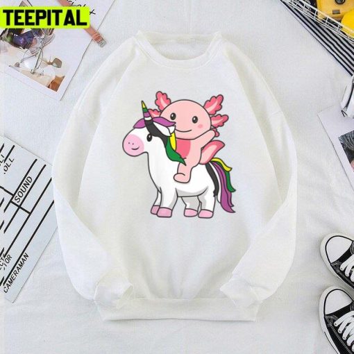 Womens Ceterosexual Flag Pride Lgbtq Unicorn Axolotl The Cute Animal Unisex T-Shirt