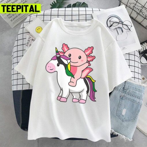 Womens Ceterosexual Flag Pride Lgbtq Unicorn Axolotl The Cute Animal Unisex T-Shirt