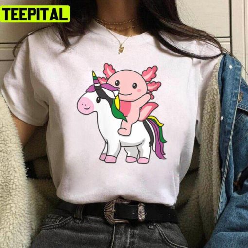 Womens Ceterosexual Flag Pride Lgbtq Unicorn Axolotl The Cute Animal Unisex T-Shirt