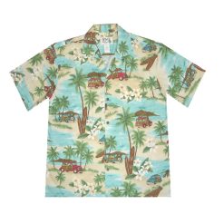 Woody Car Hawaiian Graphic Print Short Sleeve Hawaiian Casual Shirt N98