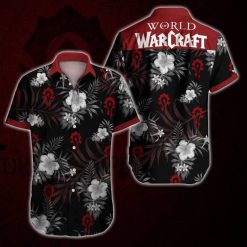 World Of Warcraft Hawaiian II Graphic Print Short Sleeve Hawaiian Casual Shirt N98