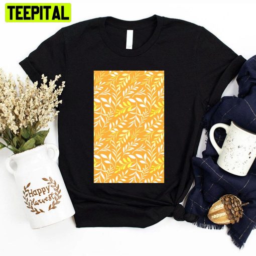 Yellow Leaves Pattern Unisex T-Shirt