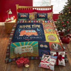 3D Hippie Time Just Keep Moving Life With No Regrets Cotton Bedding Sets