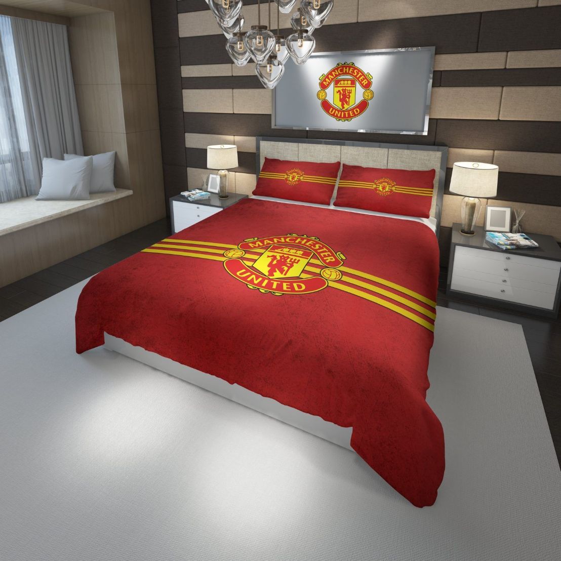 3d Manchester United Soccer Club Logo Bedding Set