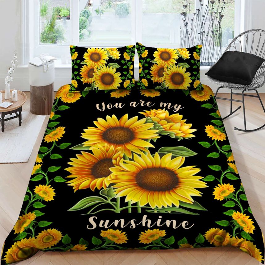 3D Sunflower You Are My Sunshine Cotton Bedding Sets