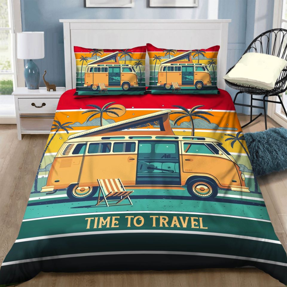 3D Traveling Car Time To Travel Cotton Bedding Sets