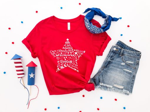 4th Of July Star America Graphic Independence Day Patriotic Usa Unisex T-Shirt