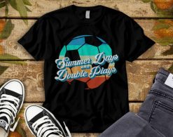 70s Style Retro Football Summer Days and Double Plays T-Shirt