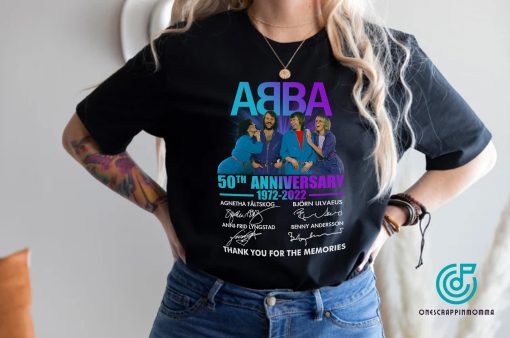 Abba Band 50 Years 1972-2022 Signatures Thank You For The Memories Unisex T-Shirt