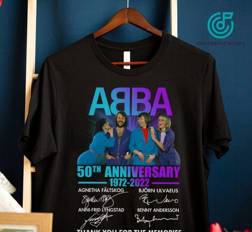 Abba Band 50 Years 1972-2022 Signatures Thank You For The Memories Unisex T-Shirt