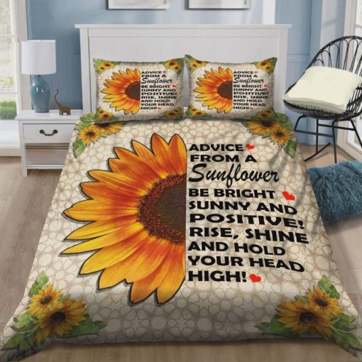 Advice From A Sunflower Be Bright Sunny And Positive Cotton Bedding Sets