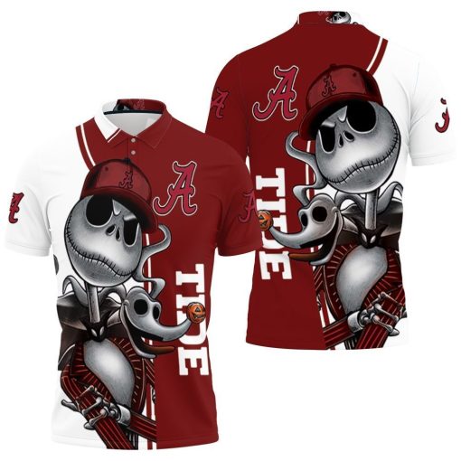 Alabama Crimson Tide Jack Skellington And Zero Polo Shirt All Over Print Shirt 3d T-shirt