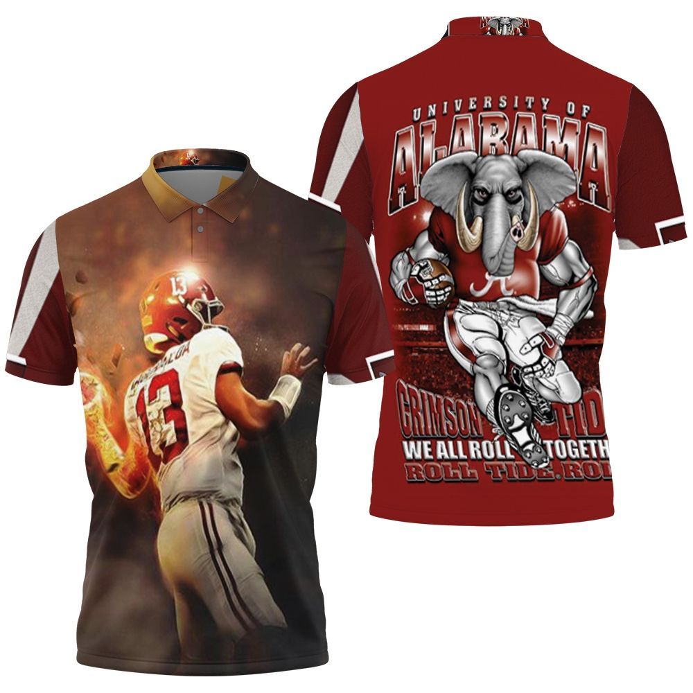 Alabama Crimson Tide Tua Tagovailoa 13 Polo Shirt All Over Print Shirt 3d T-shirt