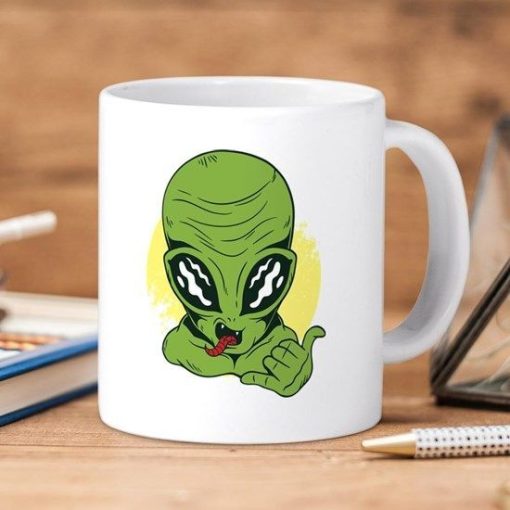 Alien Shaka Premium Sublime Ceramic Coffee Mug White