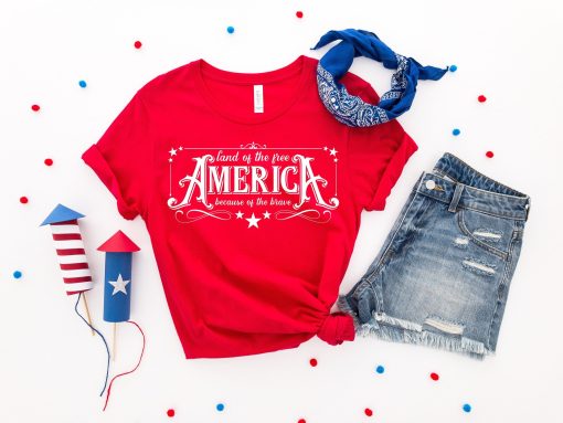 America The Land Of The Free Because Of The Brave Patriotic Independence Day Unisex T-Shirt