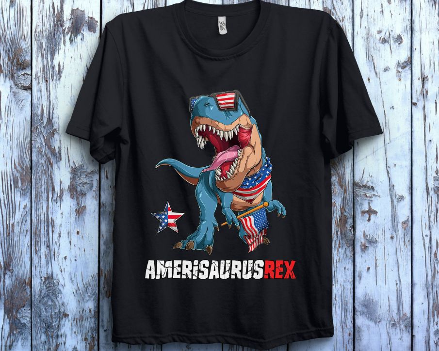 Amerisaurusrex Dinosaur T-rex Fourth Of July Independence Day T-Shirt